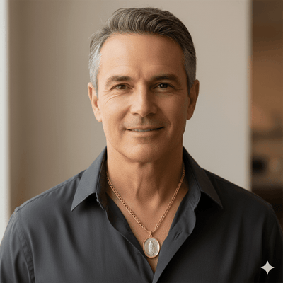 Silver 14k Gold Bezel Virgen de Guadalupe Large Medal 1.2" x 0.9" - Guadalupe Gifts