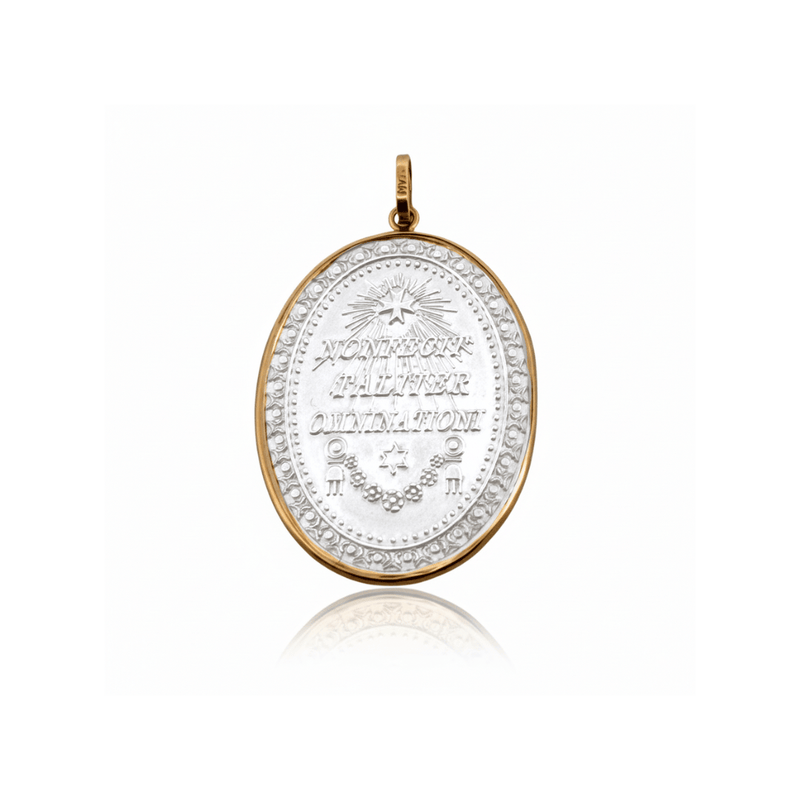 Silver 14k Gold Bezel Virgen de Guadalupe Medal 0.9" x 0.8" - Guadalupe Gifts