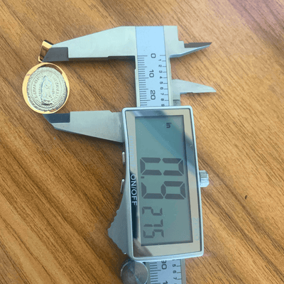 Silver 14k Gold Bezel Virgen de Guadalupe Medal 0.9" X 0.8" - Guadalupe Gifts