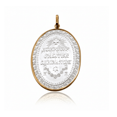 Silver 14k Gold Bezel Virgen de Guadalupe Medal 1.2" x 1" - Guadalupe Gifts