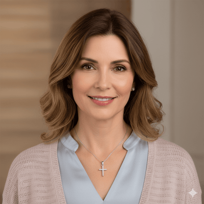 Silver Cross Necklace w/ Clear Zirconias 18 - inch - Guadalupe Gifts