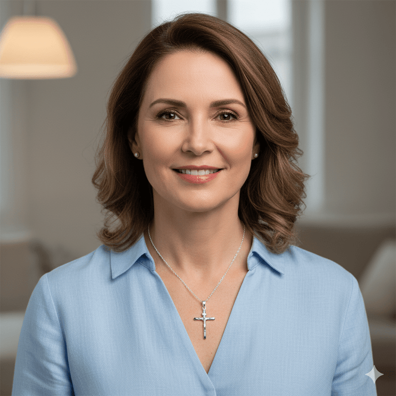 Silver Glossy Crucifix Necklace 18 - inch - Guadalupe Gifts