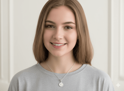 Silver Holy Spirit Round - Pendant Necklace 18 - inch - Guadalupe Gifts