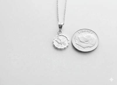 Silver Holy Spirit Round - Pendant Necklace 18 - inch - Guadalupe Gifts