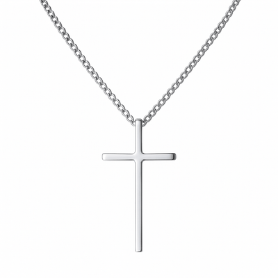 Silver Latin Cross Necklace 18 - inch - Guadalupe Gifts