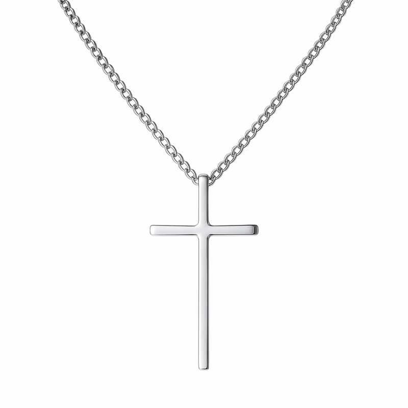 Silver Latin Cross Necklace 18 - inch - Guadalupe Gifts