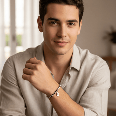 Silver Miraculous Medal String Bracelet 7.5 - inch - Guadalupe Gifts