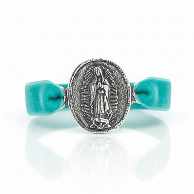 Silver - Plated Guadalupe Velvet Bracelet 7.5 - inch - Guadalupe Gifts