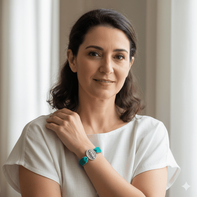 Silver - Plated Guadalupe Velvet Bracelet 7.5 - inch - Guadalupe Gifts