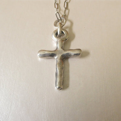 Silver - Plated Life Cross Velvet Necklace 18 - inch - Guadalupe Gifts