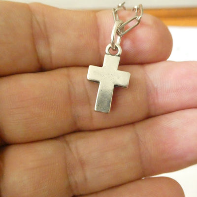 Silver - Plated Mini Cross Necklace 20 - inch - Guadalupe Gifts