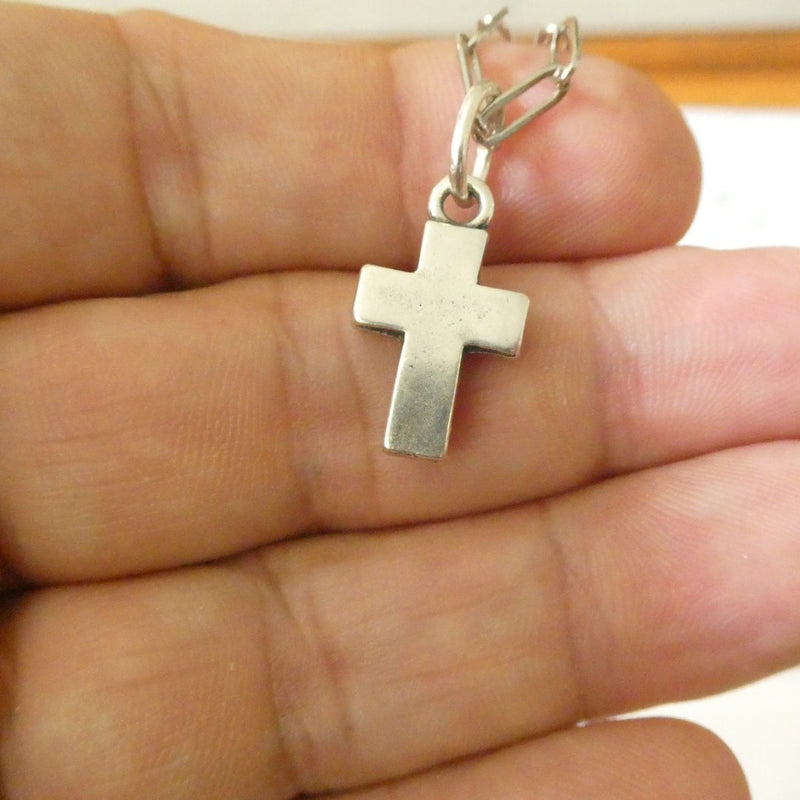 Silver - Plated Mini Cross Necklace 20 - inch - Guadalupe Gifts