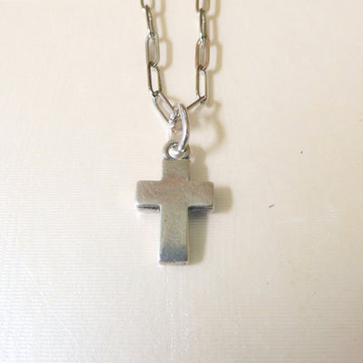 Silver - Plated Mini Cross Necklace 20 - inch - Guadalupe Gifts