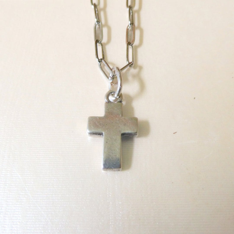 Silver - Plated Mini Cross Necklace 20 - inch - Guadalupe Gifts