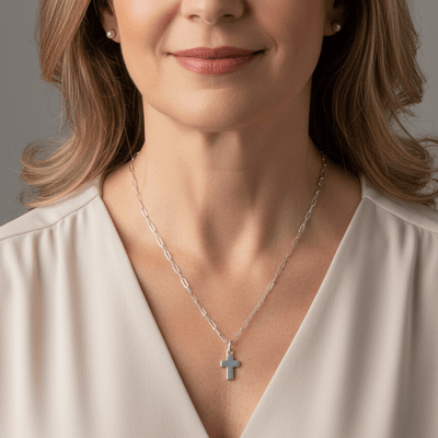 Silver - Plated Mini Cross Necklace 20 - inch - Guadalupe Gifts