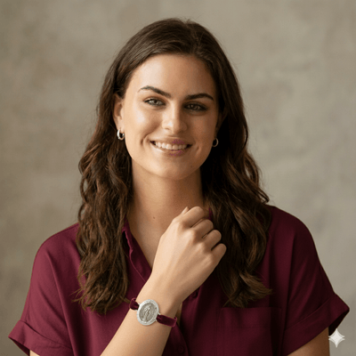 Silver - Plated Miraculous Medal Velvet Bracelet 7.5 - inch - Guadalupe Gifts