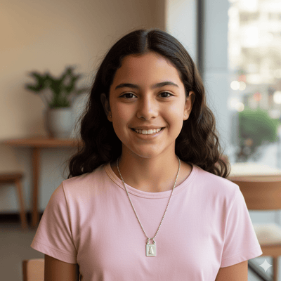 Silver - Plated Scapular Dainty Necklace for Girls & Boys 16 - inch - Guadalupe Gifts