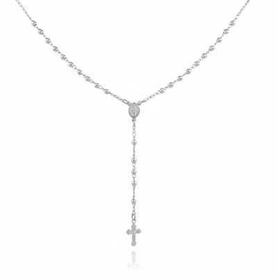 Silver - Plated Tiny Our Lady of Grace Necklace 18 - inch - Guadalupe Gifts