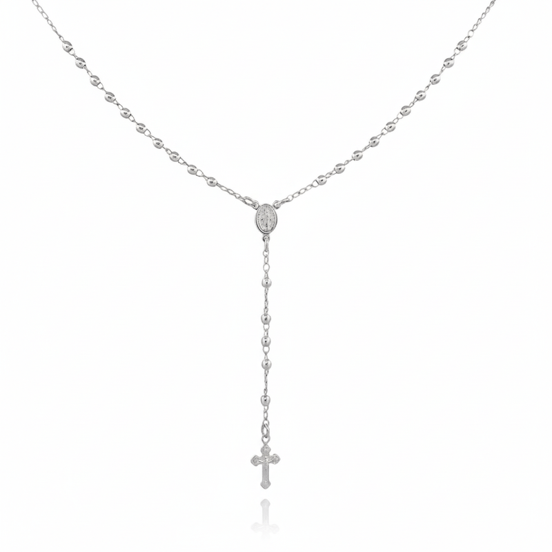 Silver - Plated Tiny Our Lady of Grace Necklace 18 - inch - Guadalupe Gifts