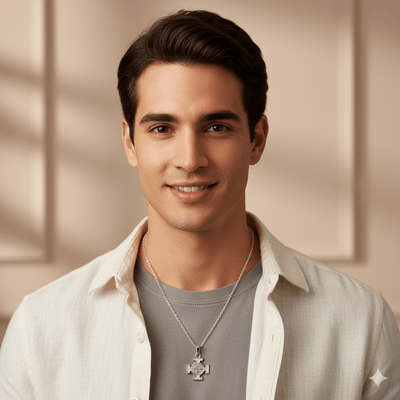 Silver Saint Benedict Medal Cross Necklace 18 - inch - Guadalupe Gifts