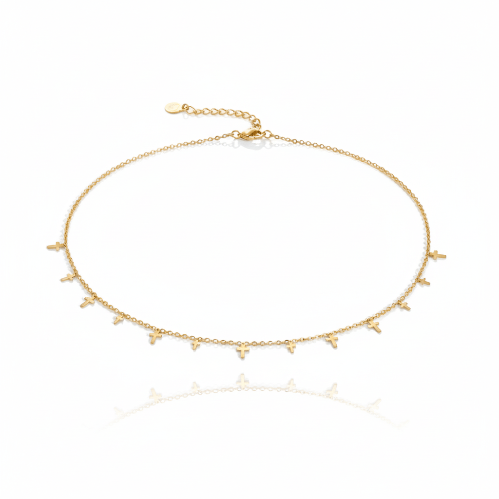 multiple cross necklace | dainty | 15