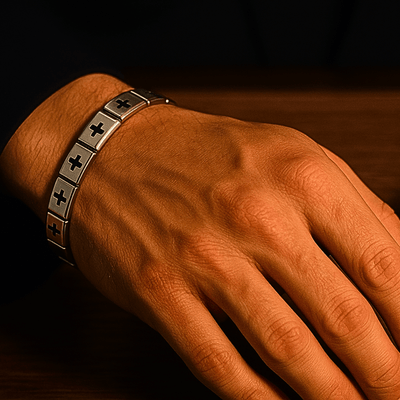 Stainless Steel Cross Charm Bracelet – Adjustable, Italian Design - Guadalupe Gifts