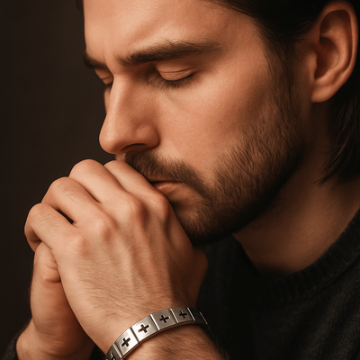 Stainless Steel Cross Charm Bracelet – Adjustable, Italian Design - Guadalupe Gifts