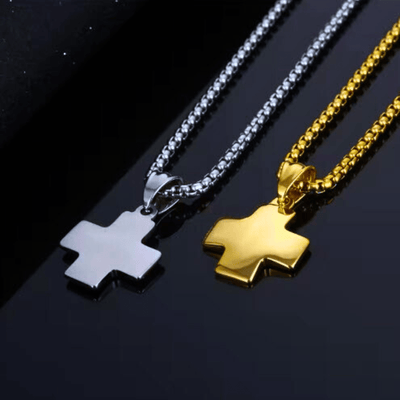 Stainless Steel Greek Cross Necklace 24" - Guadalupe Gifts