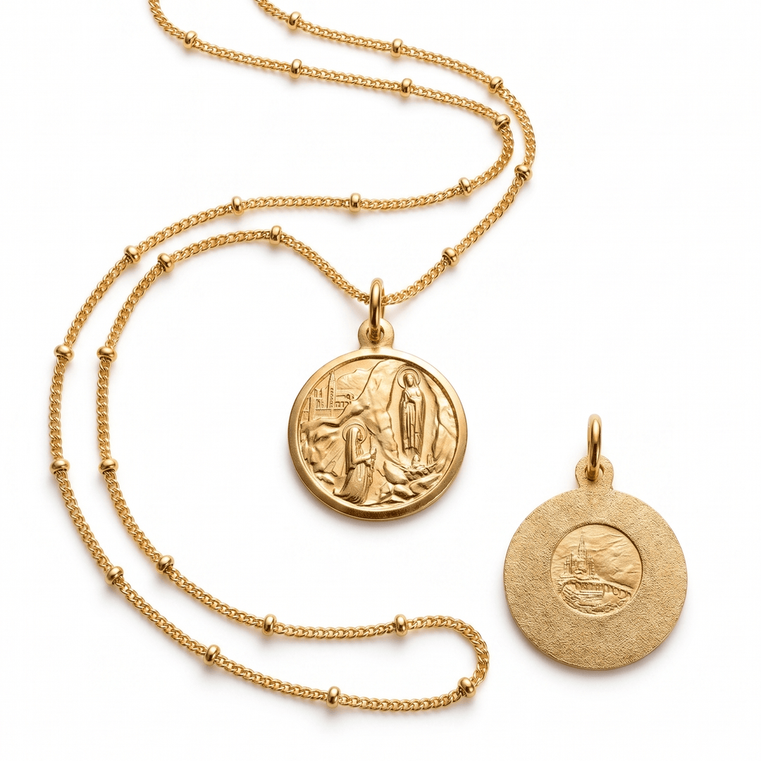 our lady virgin mary coin necklace