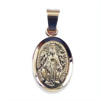 14k Gold Our Lady of the Miraculous Medal Small Pendant - Guadalupe Gifts