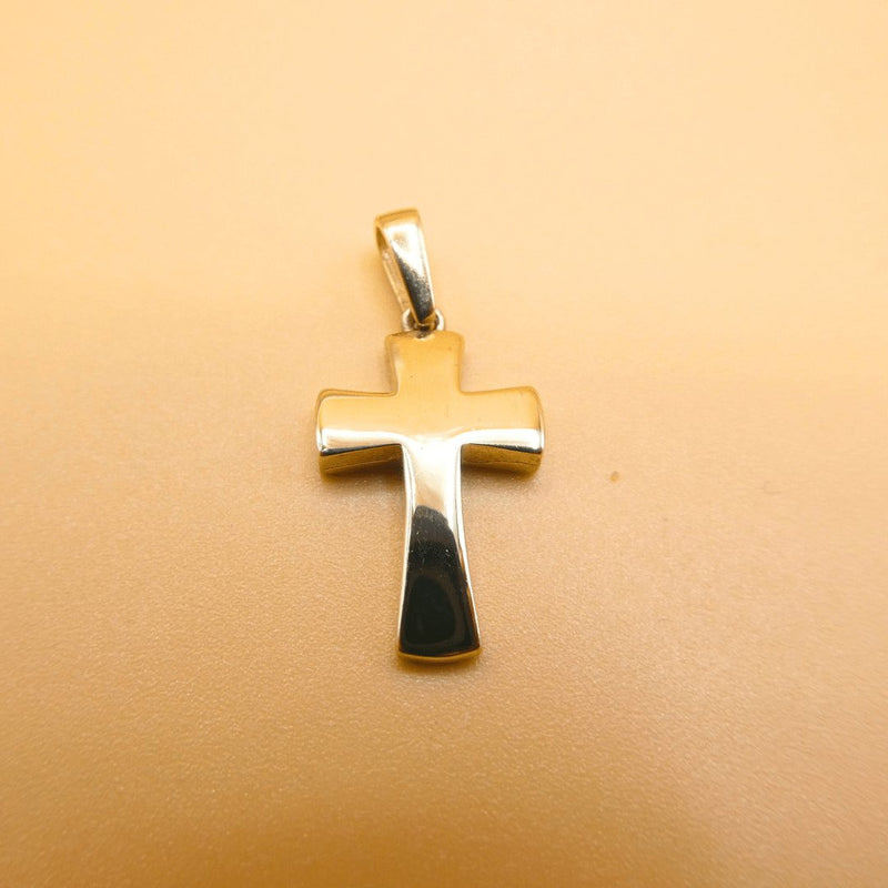 14k Gold Polished Small Cross Pendant 0.4" X 0.57" - Guadalupe Gifts