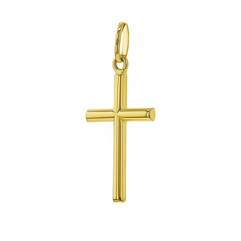 14k Yellow Gold Classic Baptism Small Cross - Guadalupe Gifts