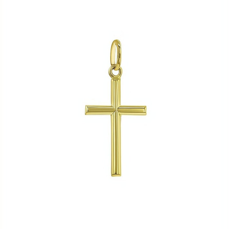 14k Yellow Gold Classic Baptism Small Cross - Guadalupe Gifts
