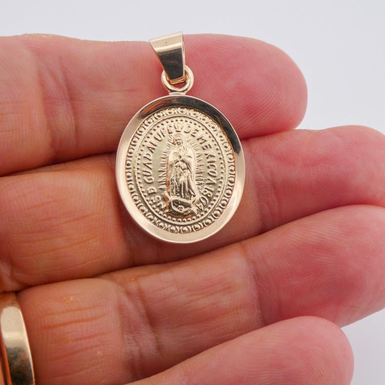 14kt Gold Virgen de Guadalupe Medal - Guadalupe Gifts