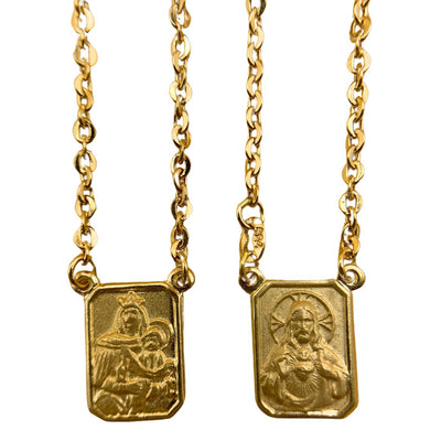 18k Gold Scapular Necklace 23-inch - Guadalupe Gifts