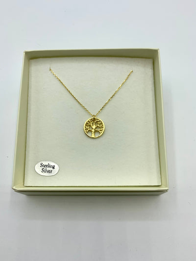 Gold Vermeil Tree of Life Necklace 16-inch
