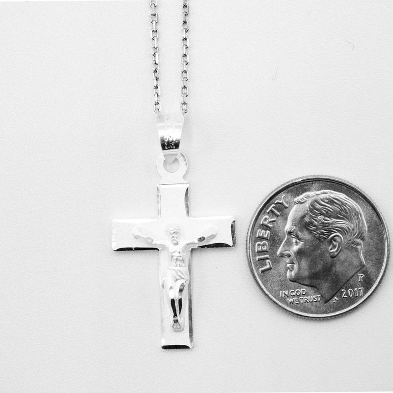 Silver Crucifix Necklace 18-inch