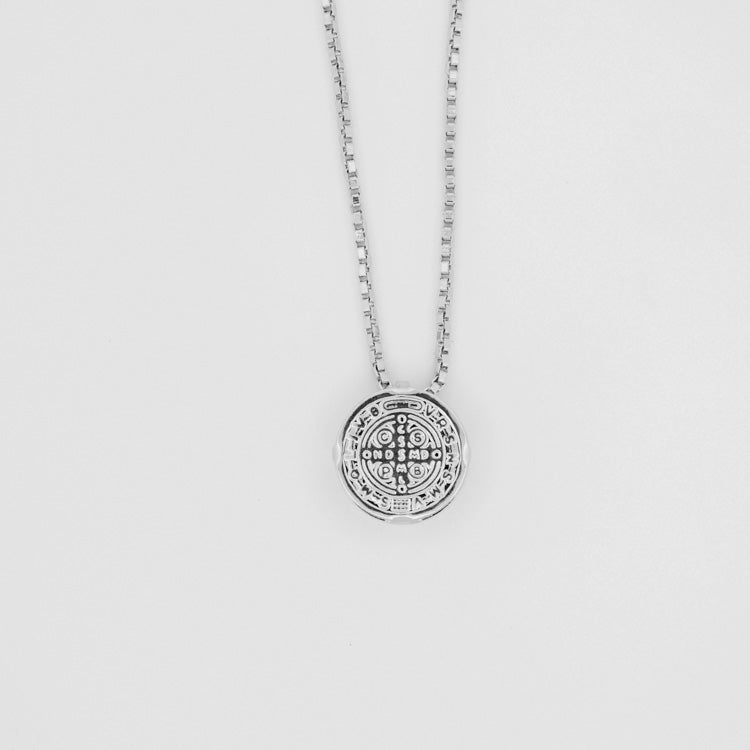 front view benedict medal necklace