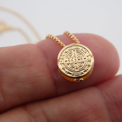 Gold-Plated St Benedict Medal Necklace