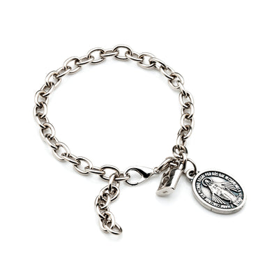Antique Silver Miraculous Medal Bracelet (2 units) - Guadalupe Gifts