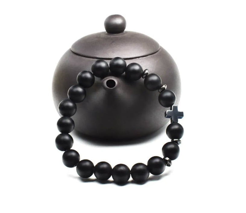 Cross Black Onyx Bracelet - Guadalupe Gifts