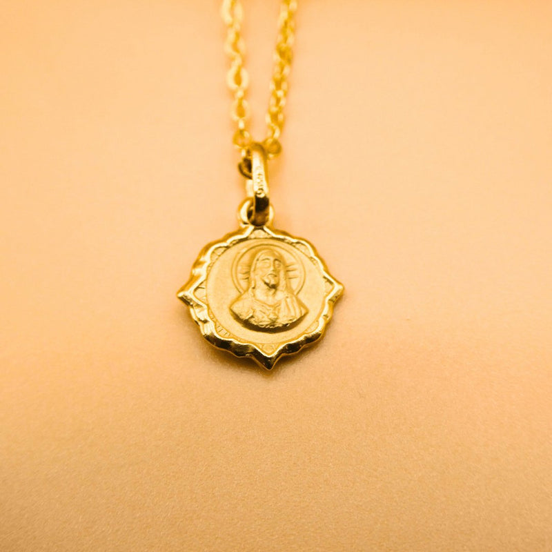Gold Basilica Guadalupe Mini Scapular Pendant Necklace - Guadalupe Gifts
