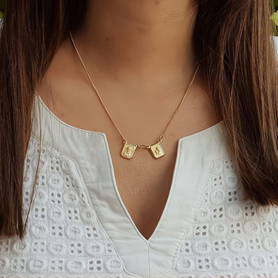 Gold Carmel Matte Scapular Necklace - Guadalupe Gifts