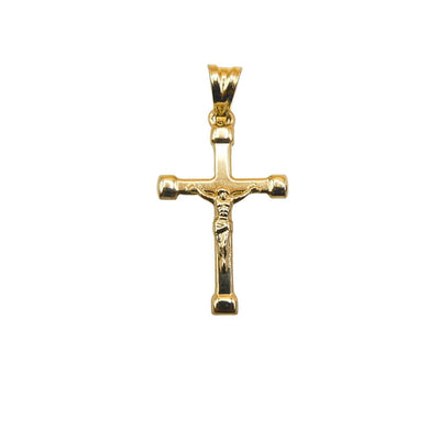 Gold Crucifix Cross Pendant 0.7" X 1" - Guadalupe Gifts