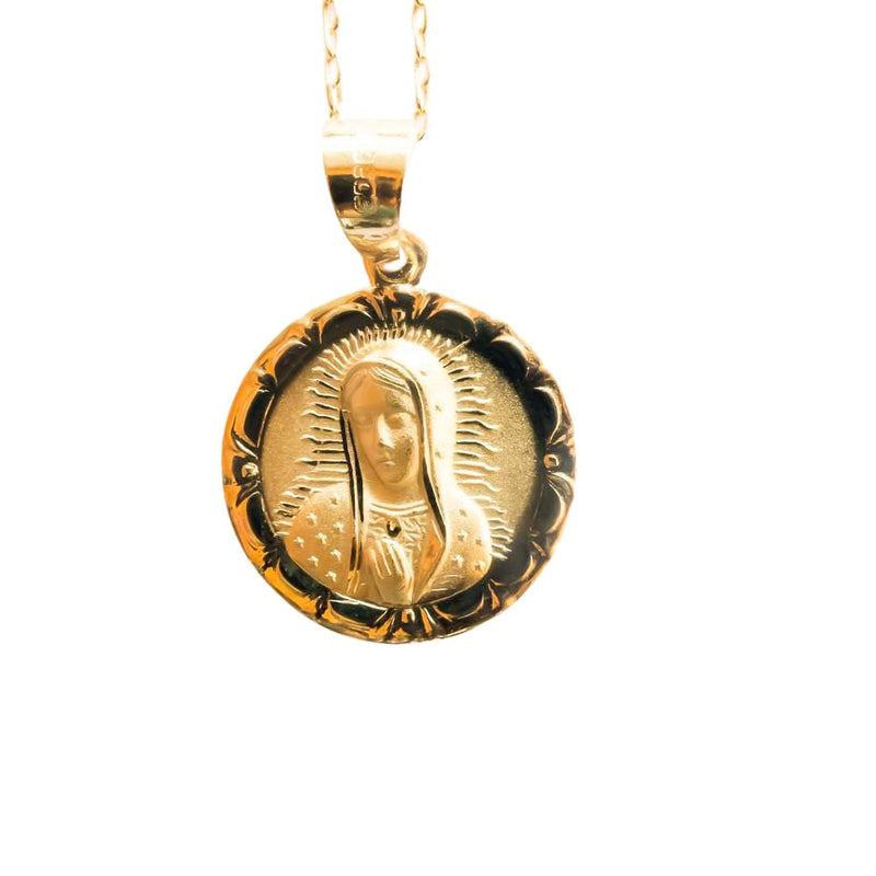 Gold Guadalupe Floral Pendant Necklace - Guadalupe Gifts