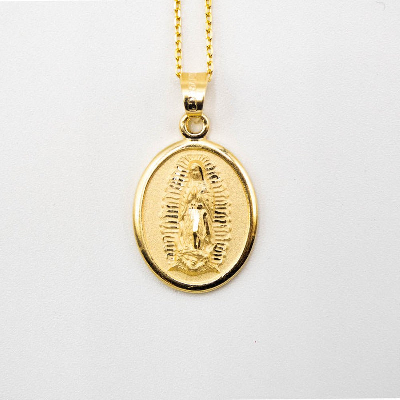 Gold Guadalupe Oval Necklace - Guadalupe Gifts