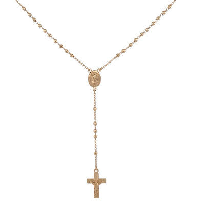 Gold Guadalupe Rosary Necklace 20-inch - Guadalupe Gifts