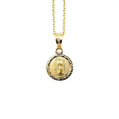 Gold Guadalupe Round Floral Necklace - Guadalupe Gifts