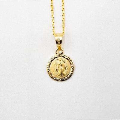 Gold Guadalupe Round Floral Necklace - Guadalupe Gifts