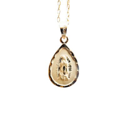 Gold Guadalupe Tear Necklace - Guadalupe Gifts